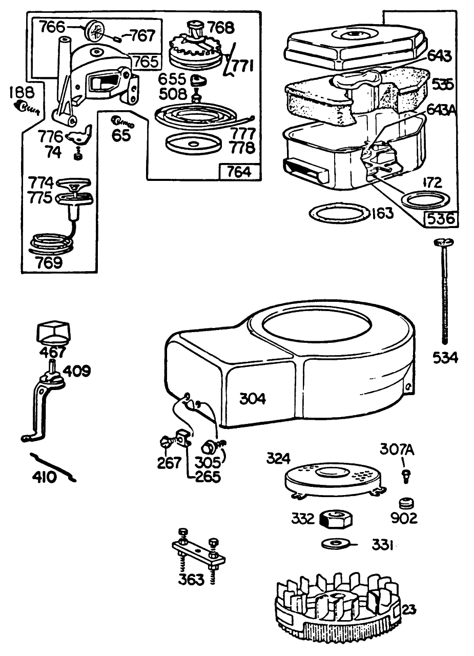 Blower Hsg,vert. Pull, A/C Diagram and Parts List for 94908-0015-XX  Briggs and Stratton Engine